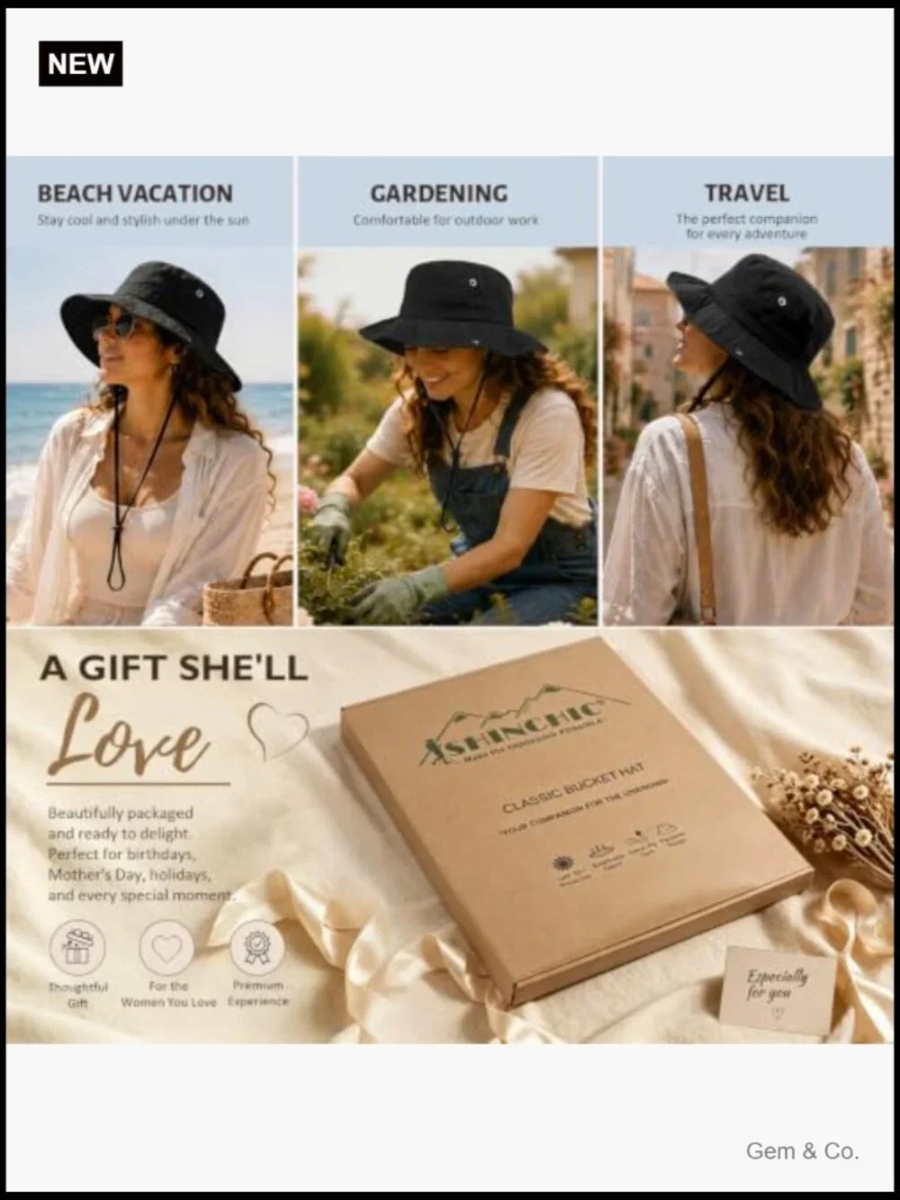 Wide Brim Satin Lined Sun Hat UPF 50+ Outdoor Travel Beach